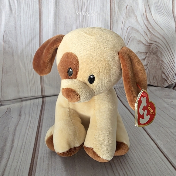 TY Baby Tan Brown Dog Plush Stuffed Toy Bumpkin Squish 7 Inch 2017 - Picture 12 of 12